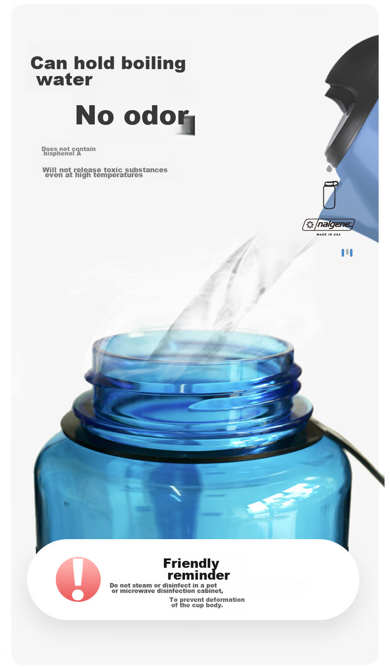 Nalgene Imported Plastic Water Bottle from USA, Outdoor Sports Cup for Men And Women Students, Summer Heat-Resistant Portable Measured Cup 500ml 6