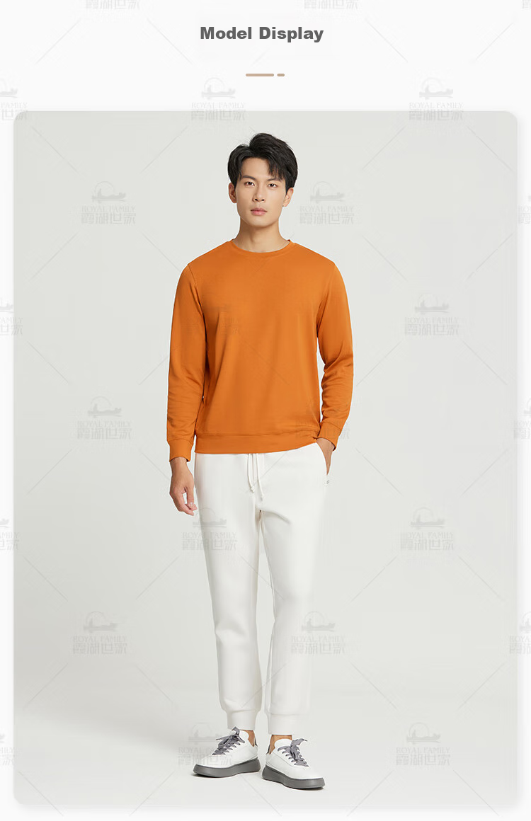 Xiahushijia [Fall New Arrival] Modal Liquid Ammonia Cotton Long-Sleeve T-Shirt for Men, 20247A Antibacterial Round Neck D107A 15