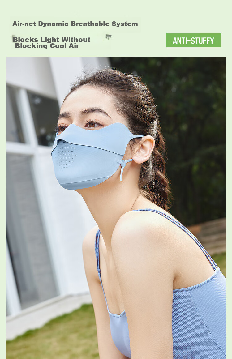 Beneunder Sun Protection Face Mask, Full-Face Ice Silk Sunscreen Face Cover for Women, Face Mini Skirt, Summer High-Value UV Protection, Breathable Cycling Mask 14