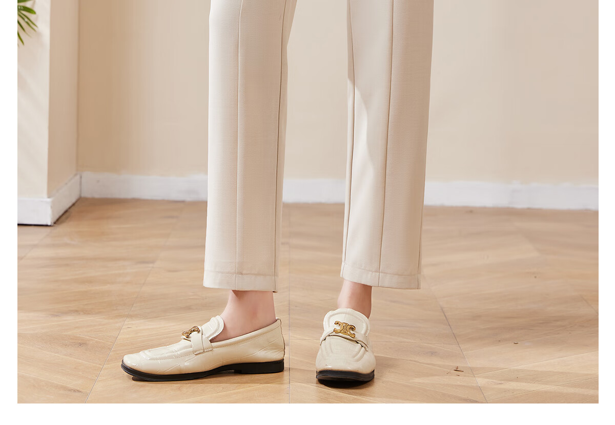 Chushen Spring Autumn Women's Casual Pants with Designer Belt High Waist Straight Slim Fit Cropped Harem Pants S13KK2517 15