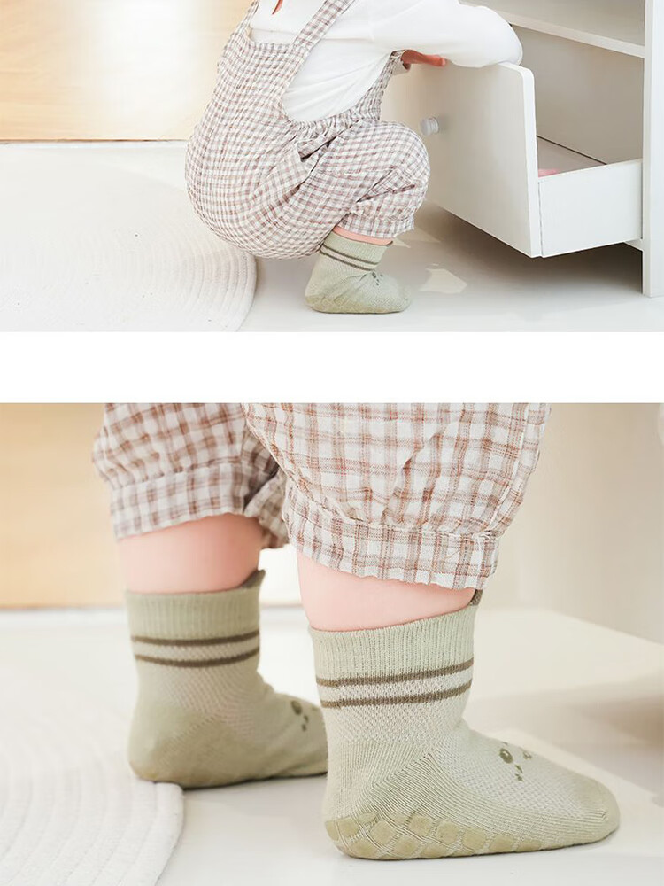 9I9 Baby Socks, Mesh Floor Socks, Glue-Dotted Non-Slip Socks, Children's Socks, Toddler Socks, 4 Pairs, 0-1 Year Old, A36 10