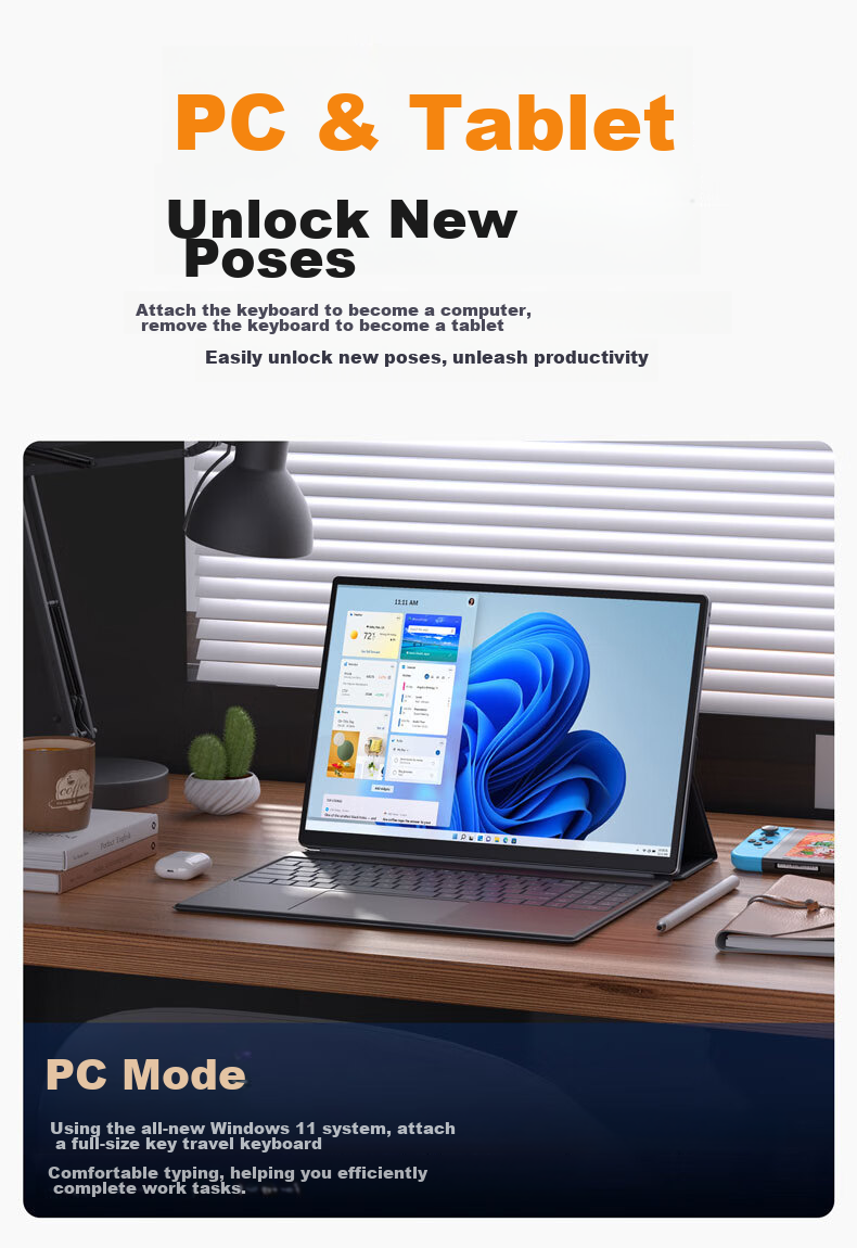 Founder Lingyue Series Laptop [Subsidies], Lightweight Notebook, 10.1-Inch Mini Tablet PC, Two-In Dedicated Office Laptop, 128GB High-Performance Ultra-Thin Portable Computer 3