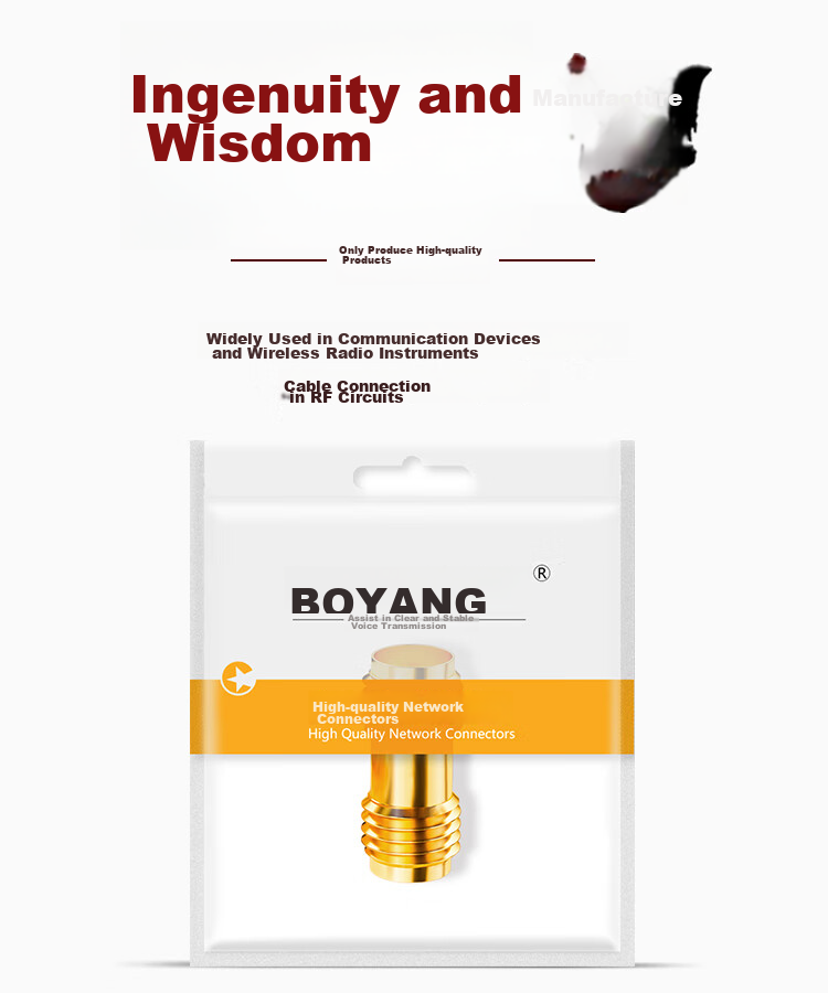 BOYANG High-Frequency RF Coaxial Connector 50 Ohm SMA Female to SMA Adapter SMA Straight-Through Female Connector SMA Double Female Adapter 1 Piece BY-SMA 9