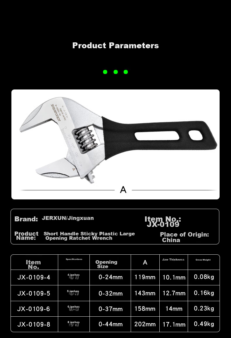 JERXUN Adjustable Wrench, Multi-Functional Spanner, Universal Adjustable Wrench, Wide-Mouth Flat Wrench, Quick Pipe Pliers 4
