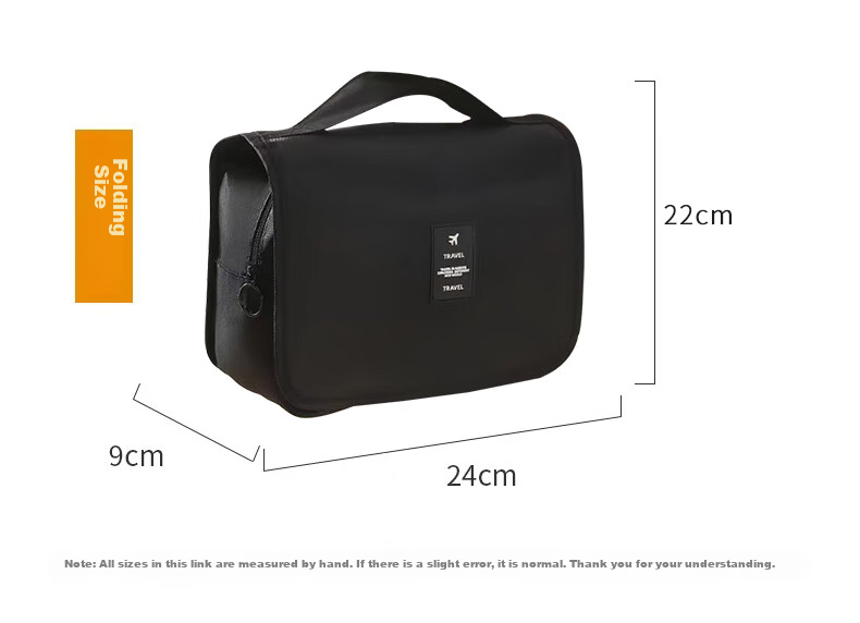 Jinghuisichuang Toiletry Bag, Travel Makeup Organizer, Wet And Dry Separation, Large Capacity, Hanging-Ready, Black 9
