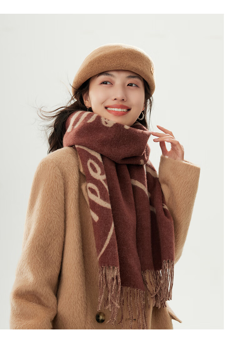 Siggi Wool Scarf for Women, Autumn And Winter Letter Shawl, Thickened Warm Simple Neck Wrap, Birthday Christmas Gift Box Set for Wome 26