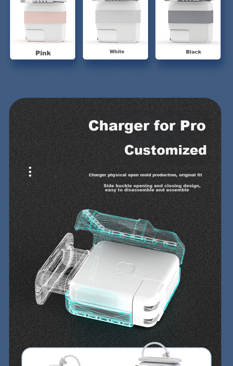 Mryc Apple Laptop Charger Protective Case, MacBook Air/Pro Notebook Power Adapter Cover, Data Cable Storage Winder [45W/70W] 6