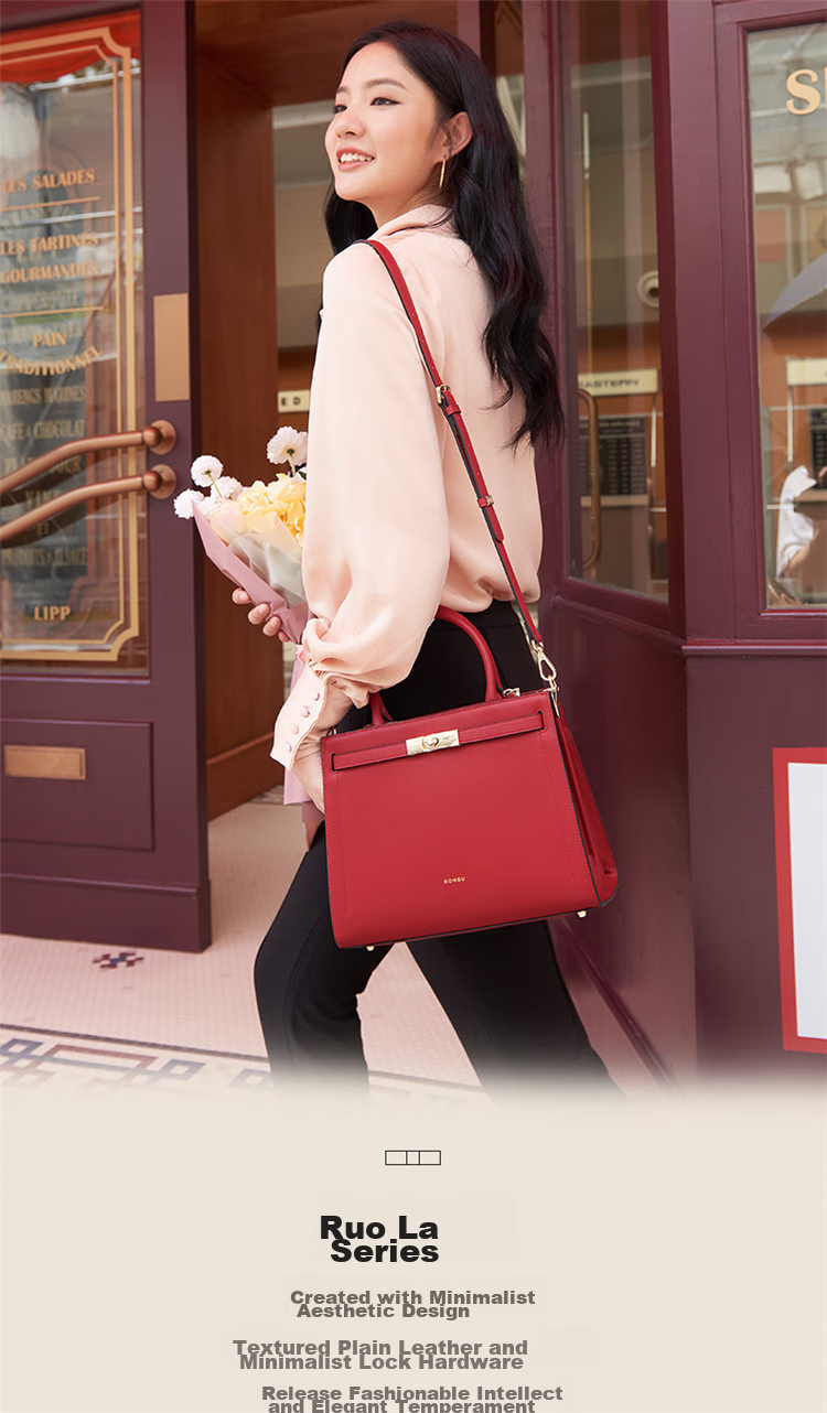 HONGU Women's Handbag, Elegant And Stylish Tote Bag, Cowhide Shoulder Bag with Large Capacity, Suitable for Hand-Holding Or Crossbody Use, Birthday Gift for Girlfriend 2