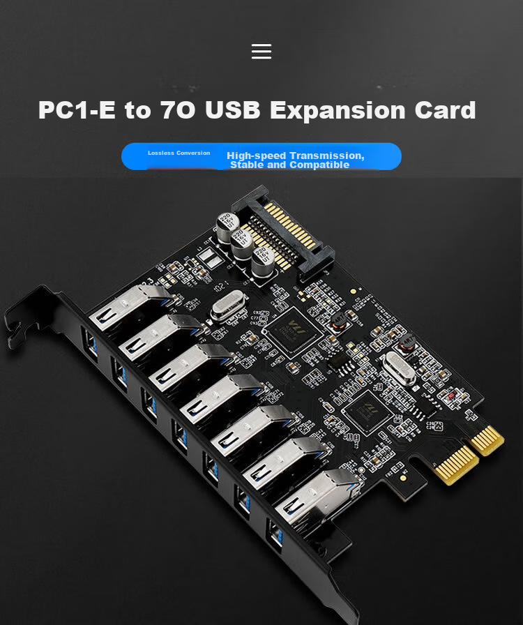 MOGE Desktop Computer Built-In PCI-E Adaptive Gigabit Ethernet Port with USB3.0 Ethernet Expansion Card, Gigabit Network Port USB3.0 Adapter Card MC2046 1