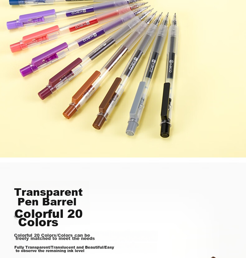 KACO Red Pen, 0.5mm, Red Gel Pen, Semi-Needle Tube, Retractable, for Teachers' Grading And Homework Correction, Carbon Ink Pen, Student Use, Water-Based Pen, Red, 1 Pen/pack, K5 2