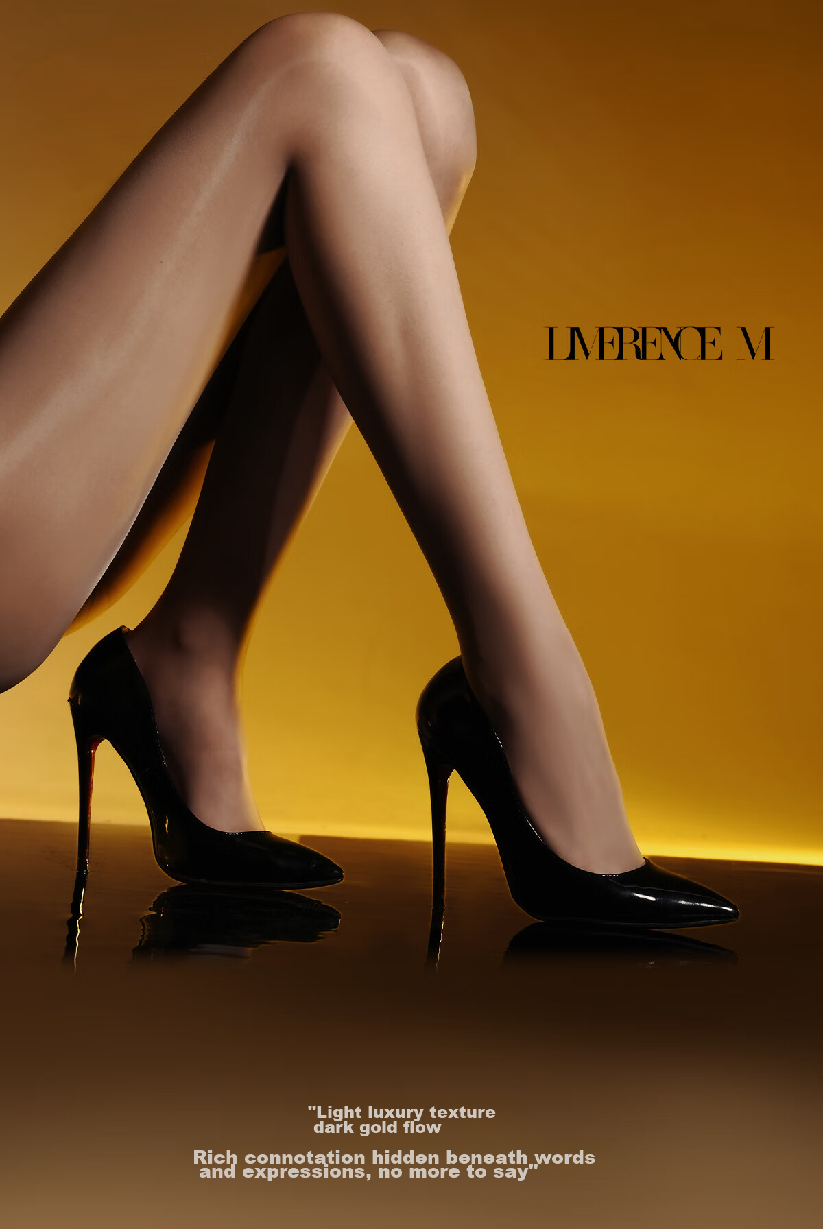 Limerence M [Dark Gold] Stockings, 18D Ultra-Thin Silky Smooth Shiny Sexy Pantyhose, Sand Color (High-Waist Seamless), Size M 3
