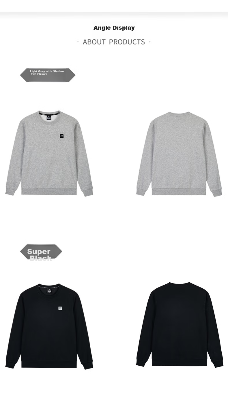 361° Men's Sweatshirt, Spring Long-Sleeve Sportswear, Casual Round Neck Loose Fleece-Lined Top, 652344801D-7 32
