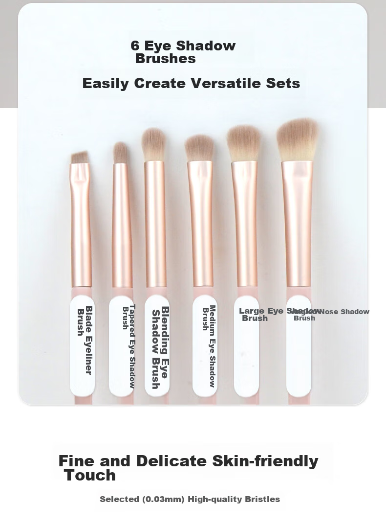 Dongyiyanxuan New Year Gift Set of 5 Wool Eyeshadow Brushes for Eye Details, Blending, Under-Eye Bags, And Concealing 2