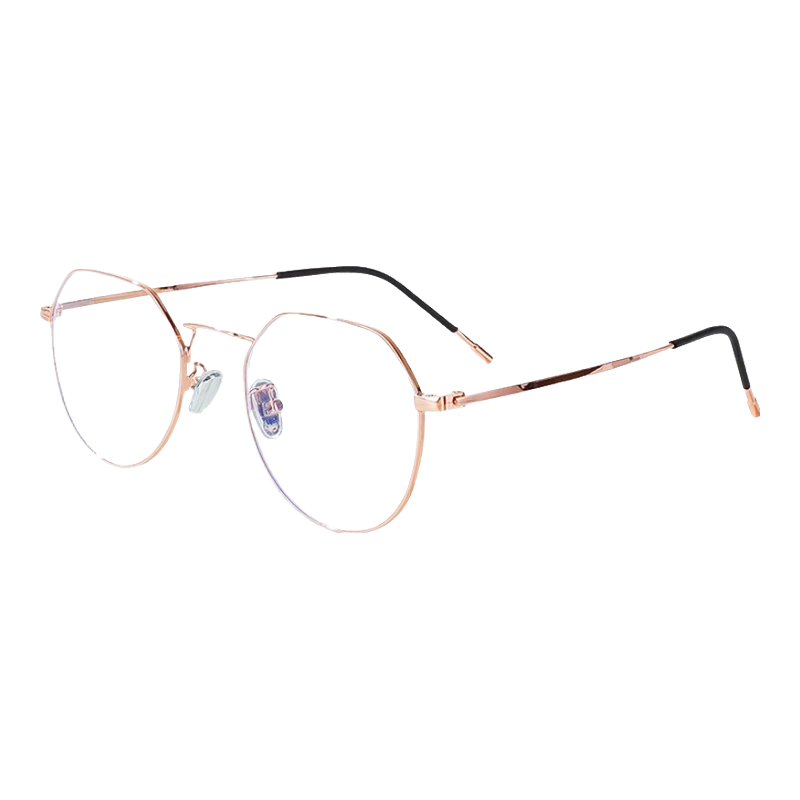Angelamiao Blue Light Blocking Glasses, Myopia Eyeglass Frames for Women, Phone And Computer Eye Protection Glasses, Ultra-Light Non-Prescription Eyeglass Frames, Rose Gold