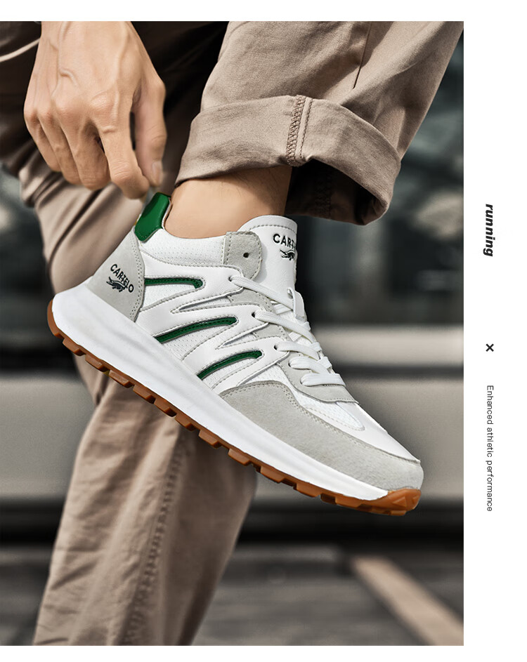 CARTELO Men's Shoes, Spring And Summer Casual Sports Running Hiking Dad Shoes, Travel Sneakers, QH8306, Sand Green, Size 39 40