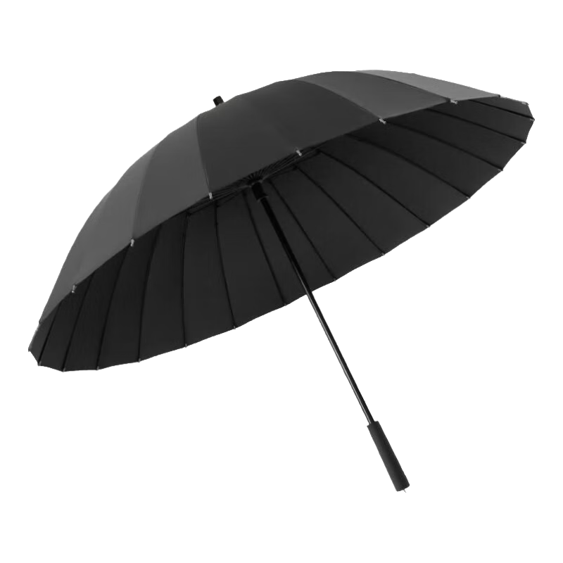 C'mon Windproof And Rainproof Umbrella, Long Handle Umbrella for Two People, Large Business-Grade Reinforced Straight Pole Outdoor Umbrella for Men, 24-Rib Straight Pole Umbrella in Black