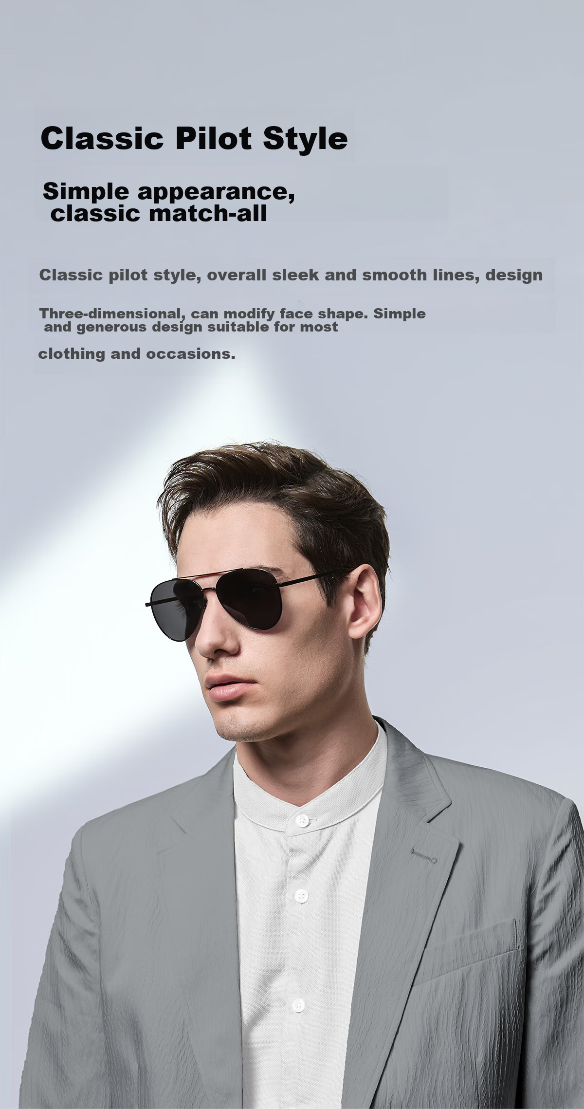 HLA Classic Aviator Sunglasses, Polarized Sunglasses with Frog Eyes, Driving Anti-Glare Glasses for Men And Women, Black 2