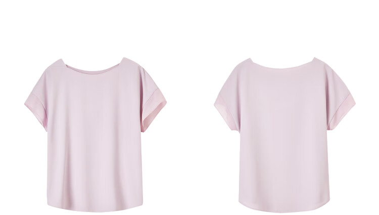 Sentubila Spliced Short-Sleeve Chiffon Blouse for Women, Slimming Tummy-Covering Top, Summer Lightweight Casual T-Shirt, Light Blue, S 47