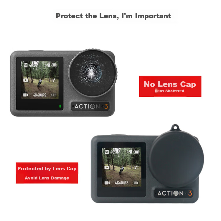 KYOTSU Universal Lens Cap for DJI OSMO ACTION5Pro/4/3, Protective Plastic Cover for Camera Lenses, Compatible with DJI Action 5 Pro/4/3 Cameras 2