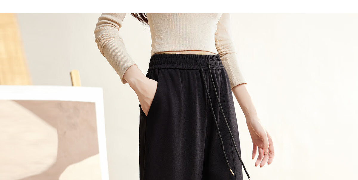 Halo Queen Women's Casual Pants with Drawstring Elastic Waist, Straight-Leg Trousers with Tapered Legs, Slimming And Versatile Sports Pants, New Product H143R1014 12