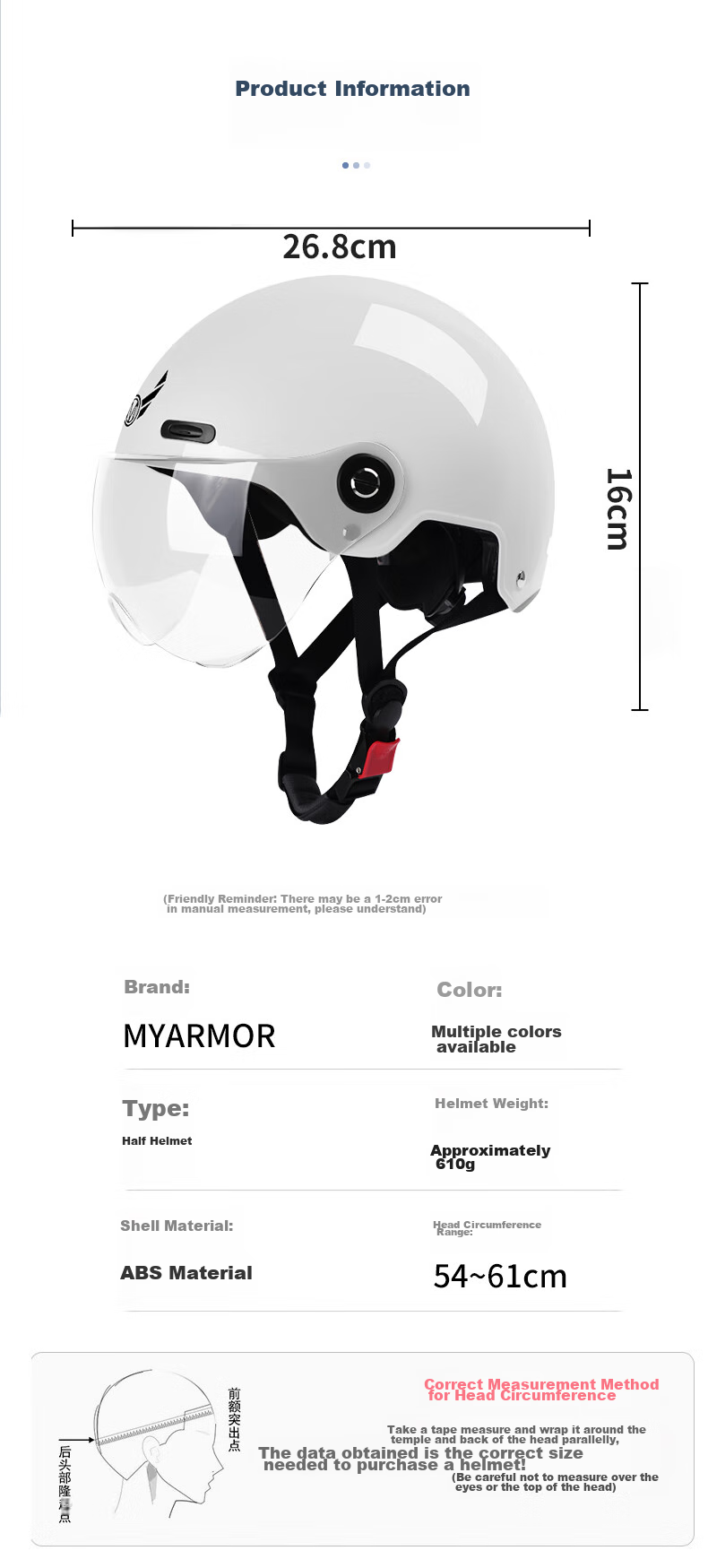 MYARMOR Helmet, Electric Vehicle New National Standard 3C Certified Motorcycle Summer Half Helmet, Lightweight Breathable Safety Helmet for Men And Women, Electric Scooter Helmet, One Size Fits All (Head Circumference Size 54-61cm), Modern Gray 20