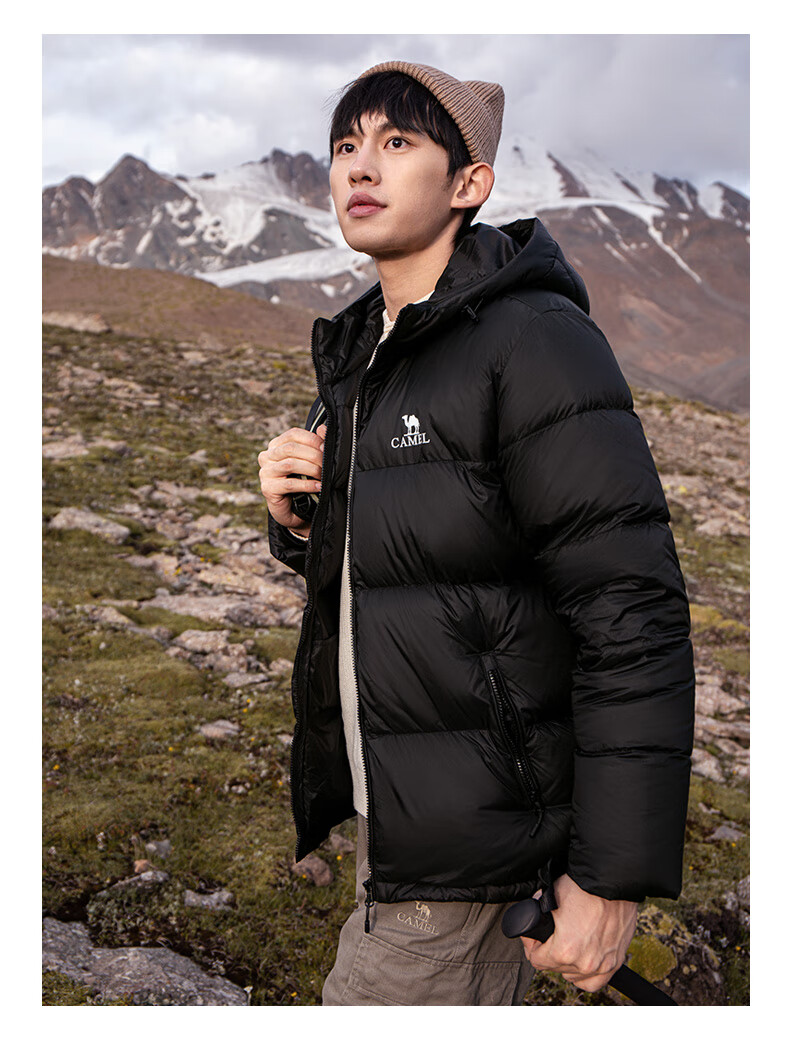 CAMEL Volcano Down Jacket 1.0 Men's Thickened Duck Down Cold-Resistant Puffer Coat Trendy Winter Jacket M13CR07089H 36