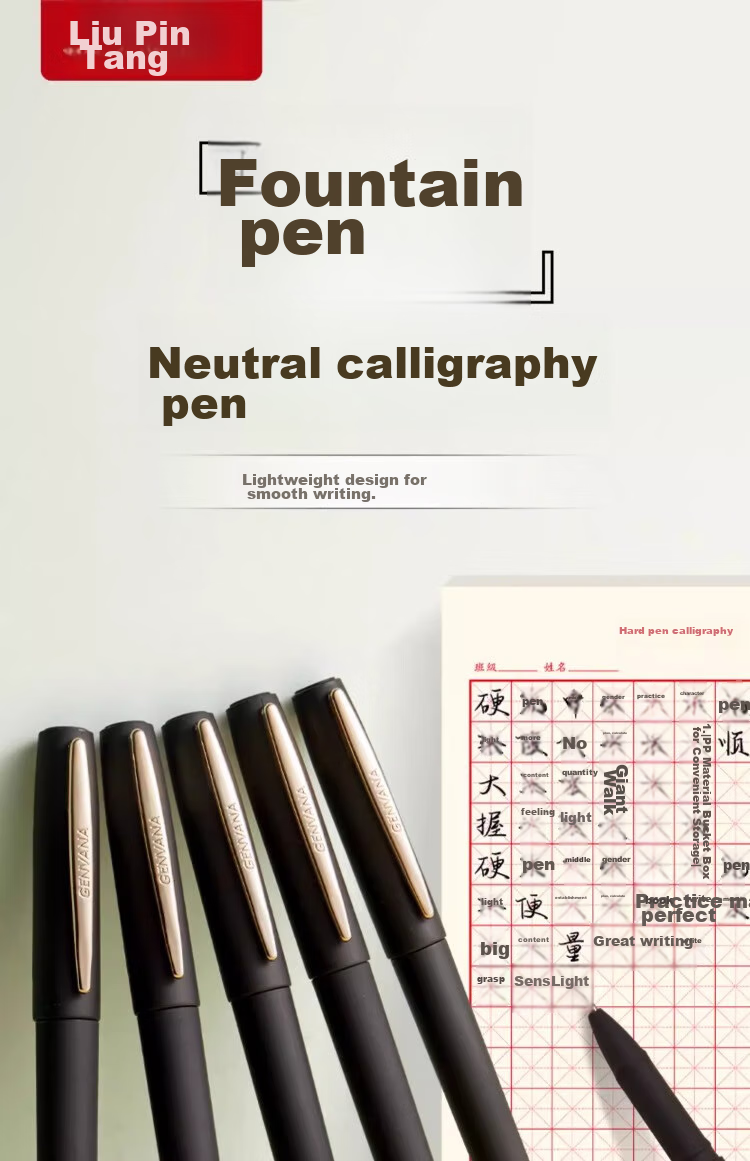 Liupintang 0.7mm Gel Pen Refill, Black Ink, Thick Tip, Hard Pen for Calligraphy Practice, Signature Pen, Business High-Quality Black Pen, Water-Based Pen for Exams, Large Capacity Adult Writing Practice Pe 1
