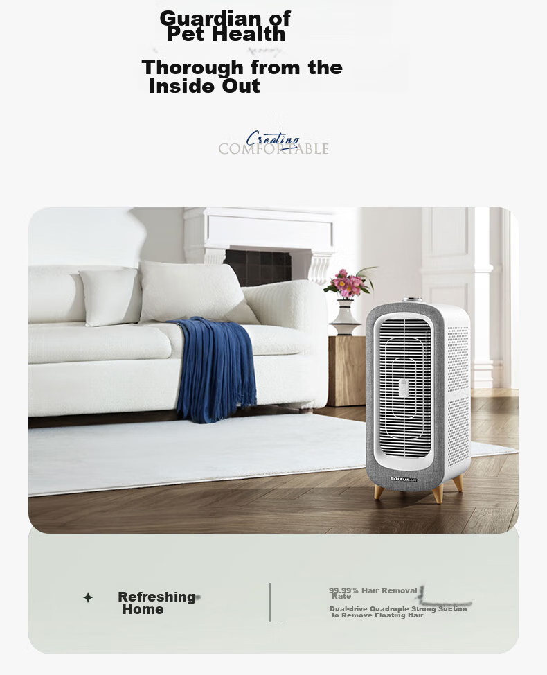 SOLEUSAIR Pet Air Purifier Filter RFC01-C for Cat And Dog Hair, Removes Allergens, Cat Hair Purifier, Disinfects And Eliminates Odors, Gift 5
