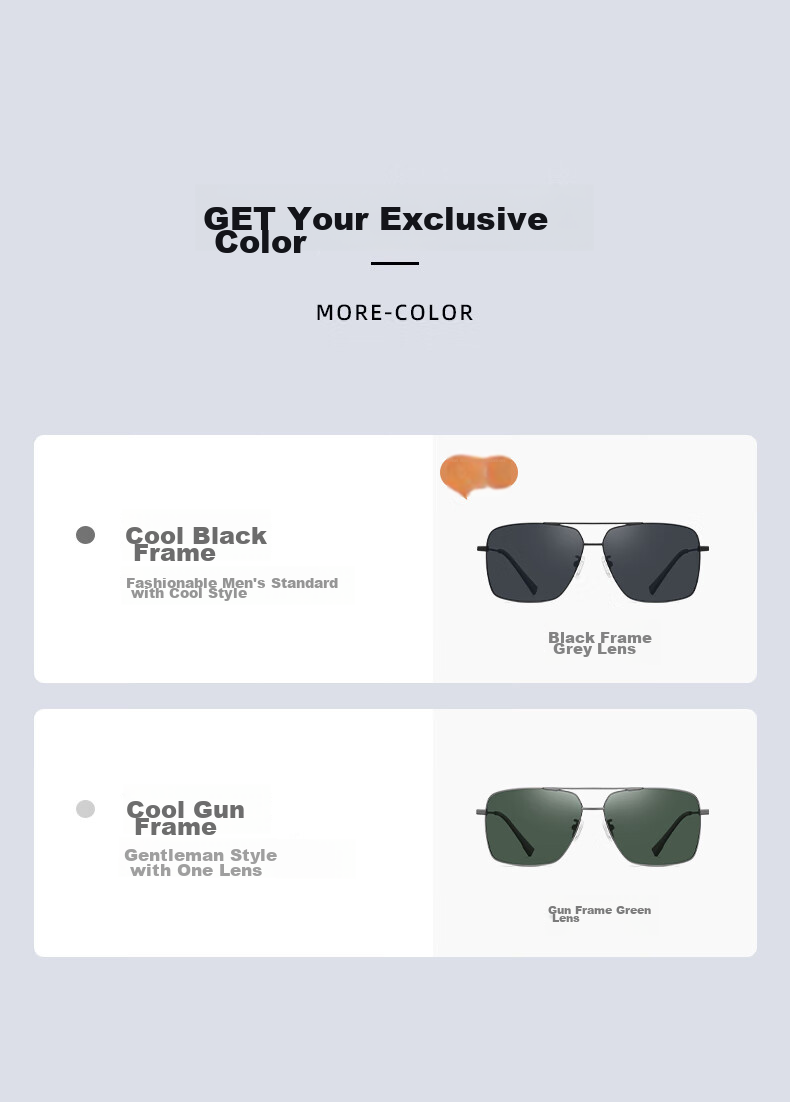 HLA Polarized Sunglasses, High-End Sunglasses for Men, Outdoor Driving UV Protection Glasses Gift 242 7