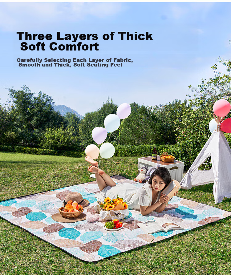 WhitePeak Ultrasonic Picnic Mat, Triple-Layer Thickened Moisture-Proof Mat, Park Leisure Mat, Large Area Suitable for Multiple People to Lie o 7