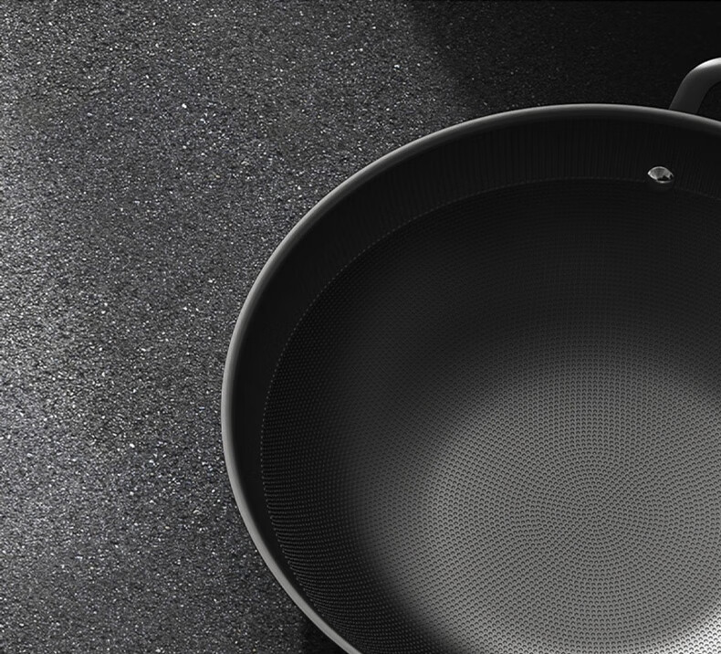 Kobach Wok Iron Pan Non-Stick Frying Pan, Uncoated Bionic Non-Stick Iron Pan, Suitable for Stove, 34cm 25