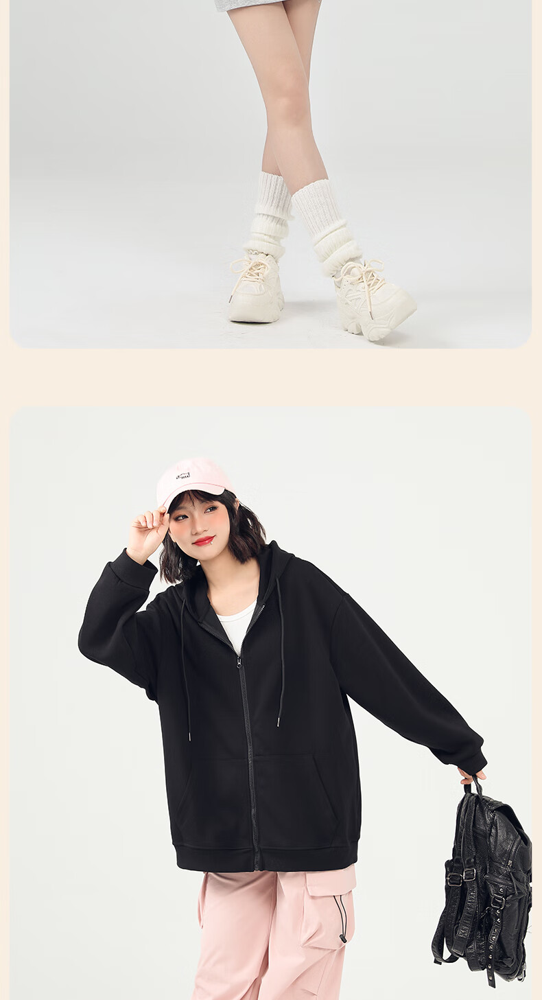 Jeanswest Hoodie for Women, Spring And Autumn New Style Jacket, Women's Cardigan, Hooded Couple's Wear, Petite Casual Loose Fit for Men And Wome 12