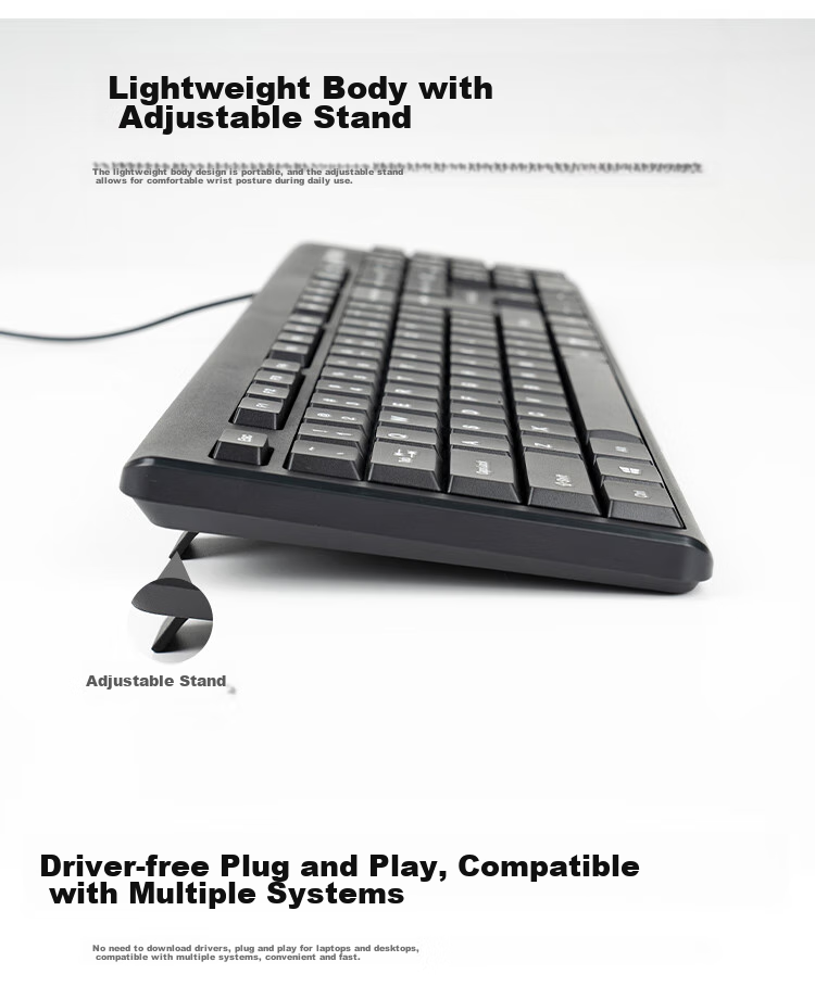 Lenovo Wired Keyboard And Mouse Combo, Full-Size Office Mouse And Keyboard Set, Business Computer Keyboard, All-In Desktop Laptop Keyboard TW11S 6
