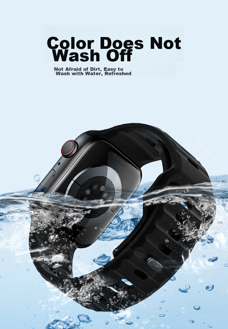 BHO Compatible Apple Watch S12 Band, Apple Watch S11/Ultra4 Stepped Silicone Strap, IWatch S10/9/8/7/SE3/Ultra2 Sports Band 7