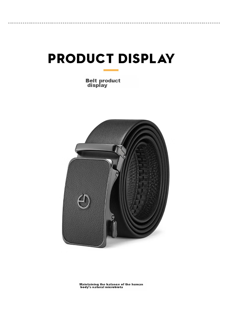Goldlion Men's Leather Belt with Automatic Buckle, Fashionable Business Trouser Belt Gift Box, Birthday Present 16