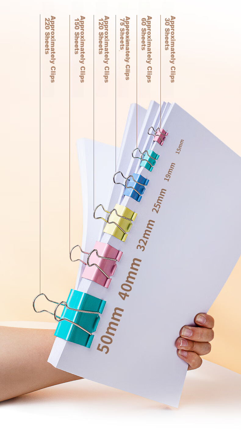 Jindeli 3#32mm Colorful Binder Clips, Small Clips, 24 Pieces/bucket, Long Tail Clips, Metal Bill Clips, Anti-Rolling Edge Stationery File Clips, Butterfly Clips, Fish Tail Clips, Office Supplies OS1003 6