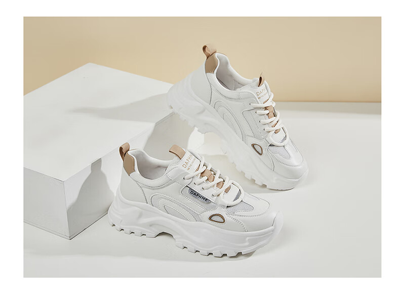 DAPHNE Mesh Casual Shoes for Women, Thick-Soled Breathable Height-Increasing Slimming Foot-Smallening Dad Shoes 4623101141 White Blue 36 11