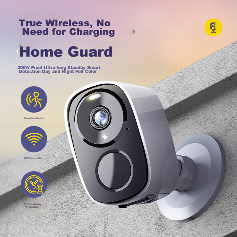 Boorgeel Wireless Home Security Camera, No Wiring Required, AI Doorway Monitoring with Built-In Battery, Rechargeable WiFi Indoor/outdoor Surveillance, Waterproof, Remote Two-Way Audio, Night Vision, Magnetic Mounting, No Drilling Required