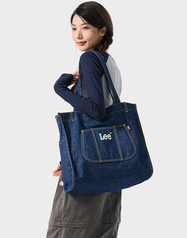 Lee High-Quality Tote Bag, New Versatile Commuter Large-Capacity Handbag for Women, Simple And Fashionable Shoulder Bag, Navy Blue 1