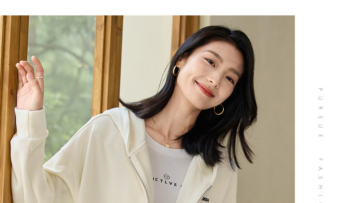 Chushen Spring and Autumn Casual Short Jacket Women Zipper Design Hooded Pocket Sweatshirt Loose Top S143U1003 14