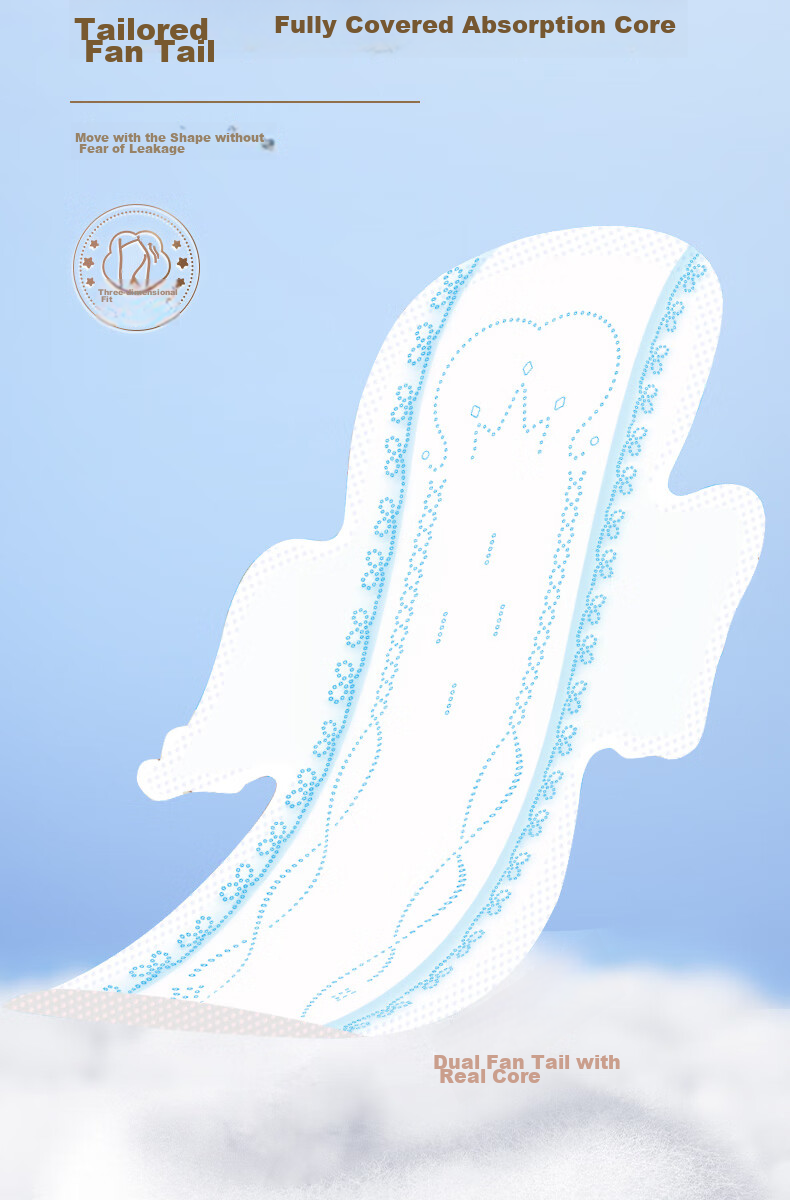 SPACE 7 Girls' Ultra-Thin Breathable Sanitary Napkins, Pure Cotton Skin-Friendly Daytime Menstrual Pads Combination, 40 Pieces [New National Standard Certified] 4