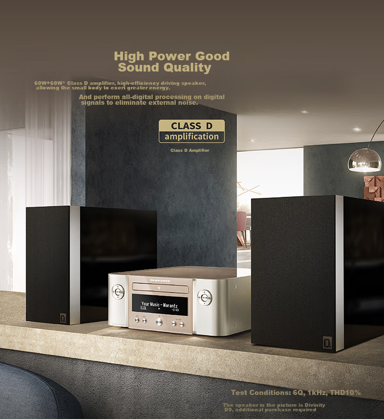 MARANTZ M-CR612 Speaker, HiFi Audiophile CD Player Two-In HEOS Lossless Music Streaming Wi-Fi/Bluetooth/Qplay/AirPlay2, Gold 8