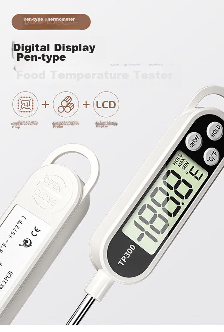 Baoshi Thermometer Probe Kitchen Baking Baby Milk Water Temperature Gauge Stainless Steel Automatic Power-Off Food Oil Thermometer 3