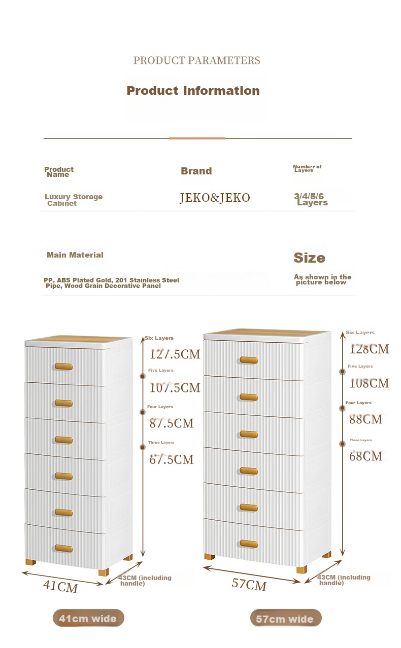 JEKO&JEKO Drawer Storage Cabinet for Bedroom Living Room, Wardrobe Bedside Table Toy Snack Organizer Five-Drawer Chest with Five Layers 11