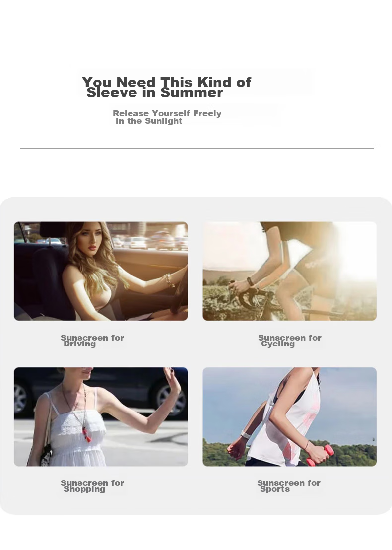 FitonTon Sun Protection Ice Sleeves for Women And Men Summer Driving Arm Guards [White/gray/black - Random Fingerless/straight Tube] 13