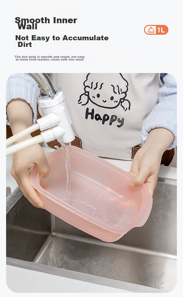 Tupperware Rectangular Lunch Box 1L Microwaveable Portable Sealed Bento Box for Students and Office Workers Macaron Blue 8