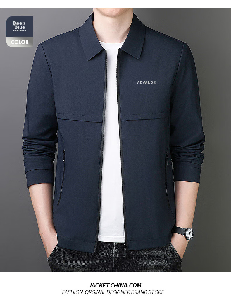 ROMON Men's Jacket, Spring And Autumn Business Casual Lapel Coat, Trendy Cadre Executive Jacket, Men's Clothing MK73 Black XL 11