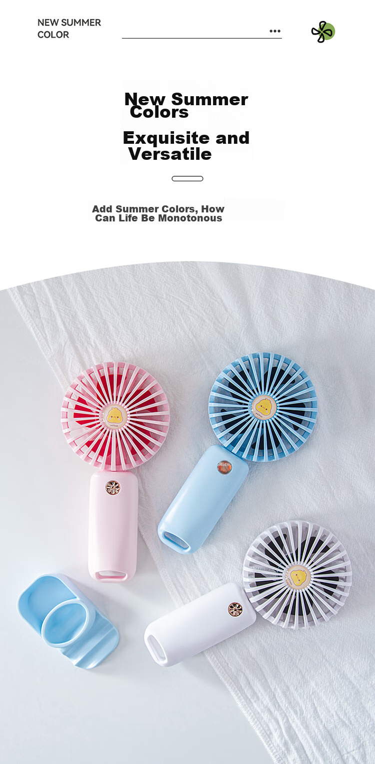 Kingdee Handheld Mini Fan, Small Desktop Electric Fan, Dorm Fan, Mini Outdoor Desk Office Student Powerful Rechargeable High-Power Small Fan, Blue F1008 4