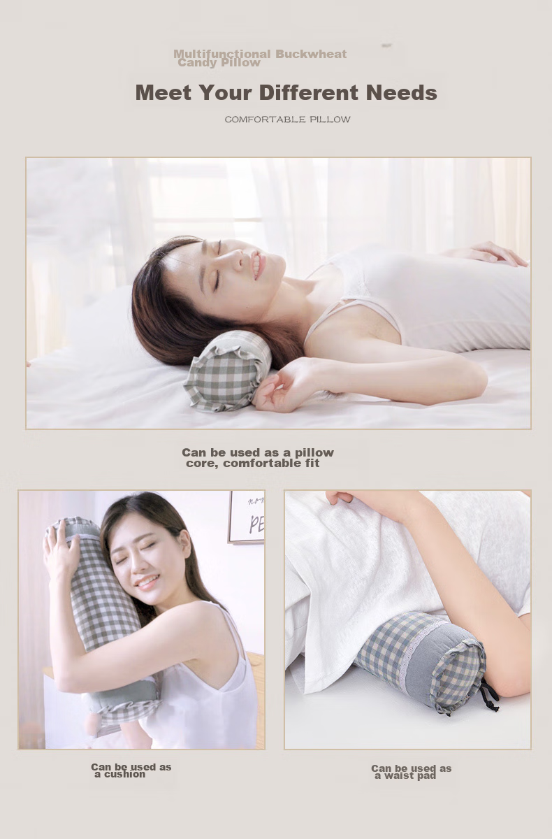 Hengyuanxiang Buckwheat Pillow, Deep Sleep Cervical Pillow, Single Sleeping Whole Head Pillow Core, Pure Buckwheat Hard Long Headrest, One Piece 8