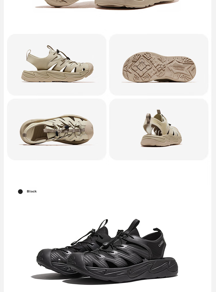 CAMEL Summer Outdoor Sandals for Men And Women, Thick-Soled Closed-Toe Beach Shoes, Water Wading And Stream Trekking Footwear 5